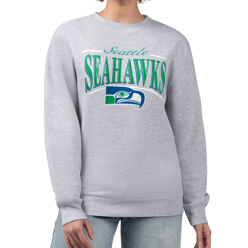 Starter Women's Throwback Arch Stripe Fleece Pullover Sweatshirt - Seattle Seahawks Pullover