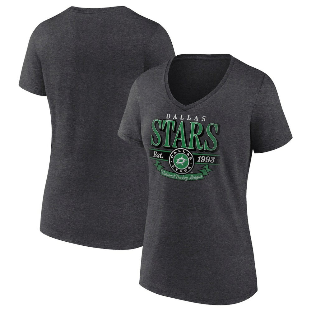 NHL Dallas Stars Women's Retro Banner V-Neck T-Shirt