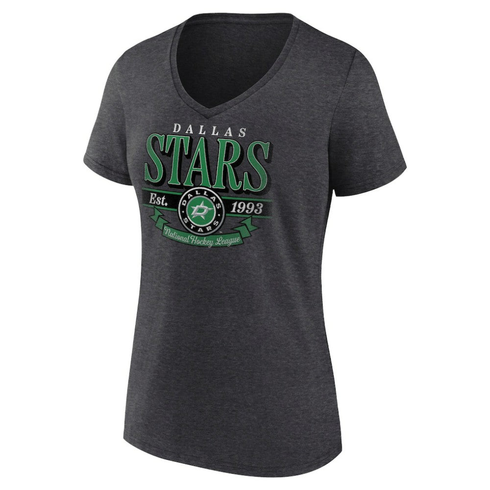 NHL Dallas Stars Women's Retro Banner V-Neck T-Shirt