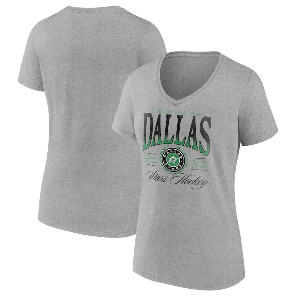NHL Dallas Stars Women's Retro Script V-Neck T-Shirt