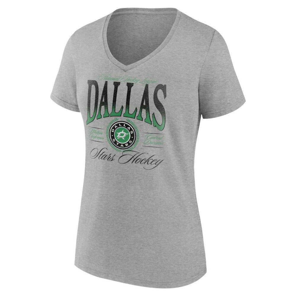 NHL Dallas Stars Women's Retro Script V-Neck T-Shirt