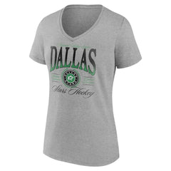 NHL Dallas Stars Women's Retro Script V-Neck T-Shirt