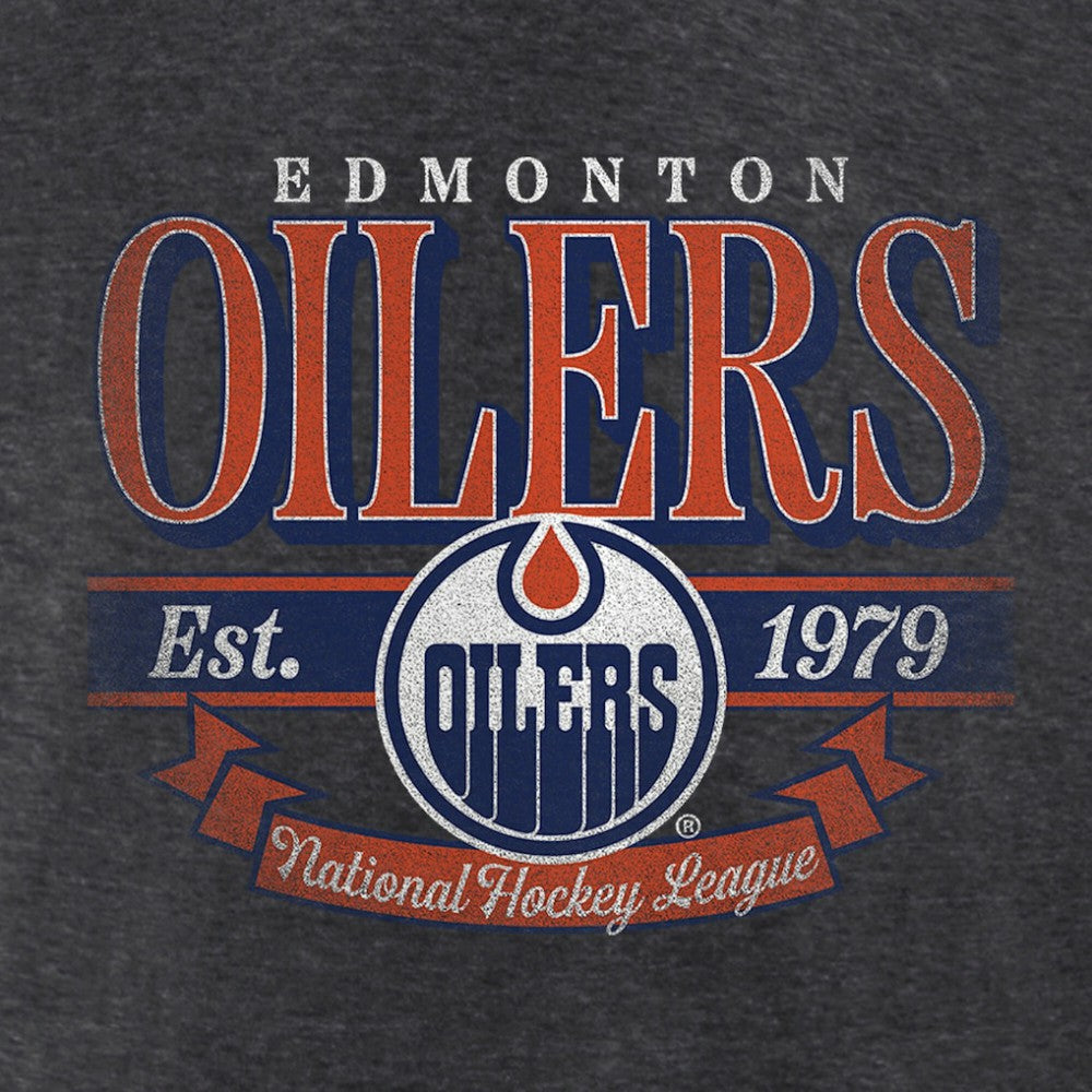 NHL Edmonton Oilers Women's Retro Banner V-Neck T-Shirt