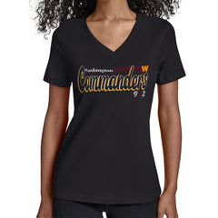 Starter Women's Groovy Script V-Neck T-Shirt - Washington Commanders T-shirts