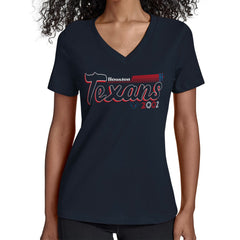 Starter Women's Groovy Script V-Neck T-Shirt - Houston Texans T-shirts