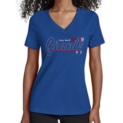 Starter Women's Groovy Script V-Neck T-Shirt - New York Giants T-shirts