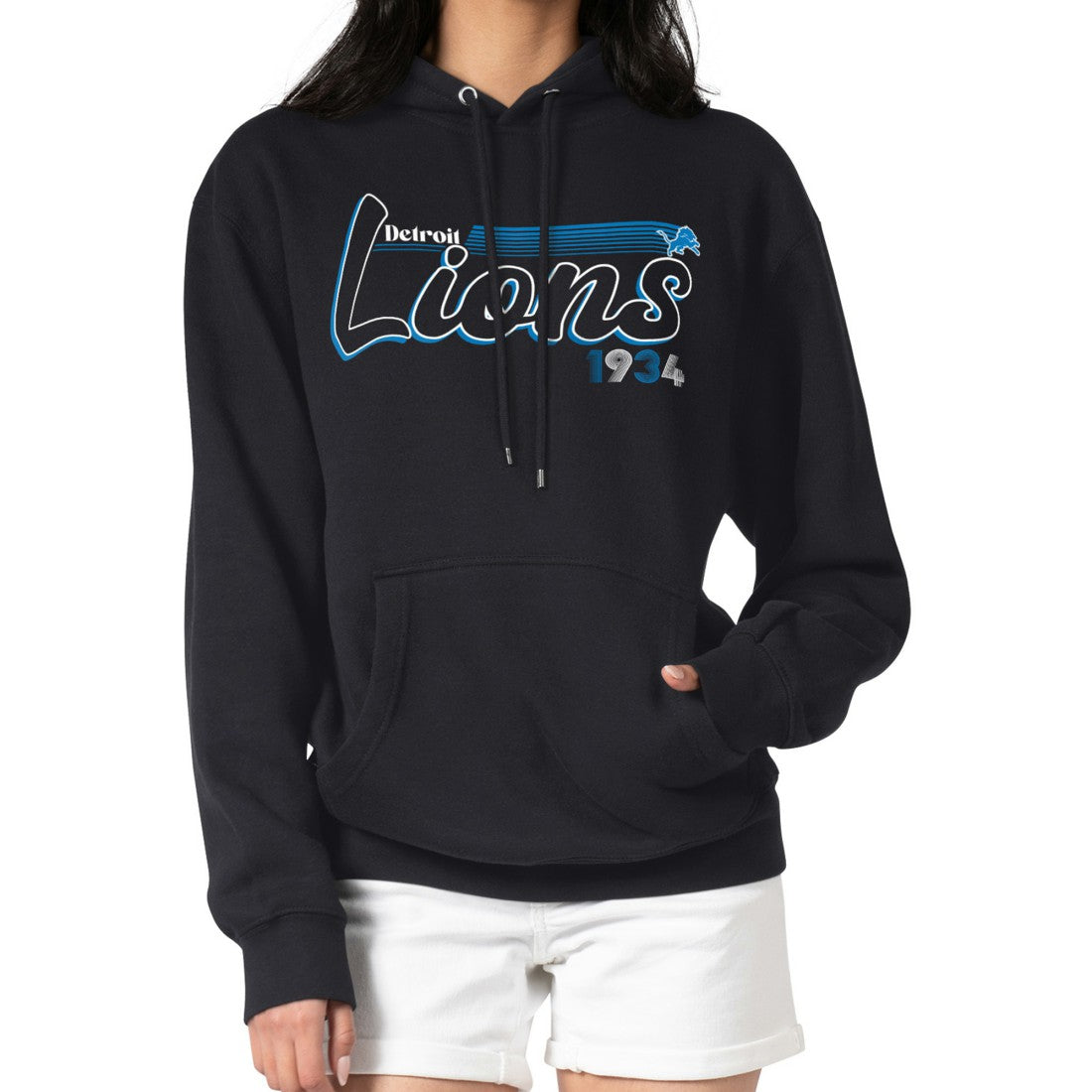 Starter Women's Groovy Script Pullover Hoodie - Detroit Lions Hoodies