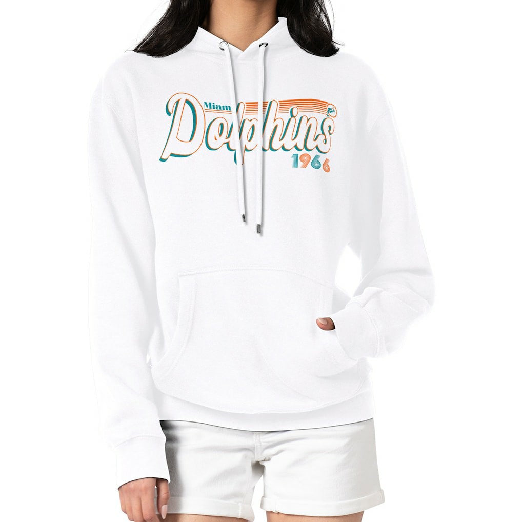 Starter Women's Throwback Groovy Script Pullover Hoodie - Miami Dolphins Hoodies