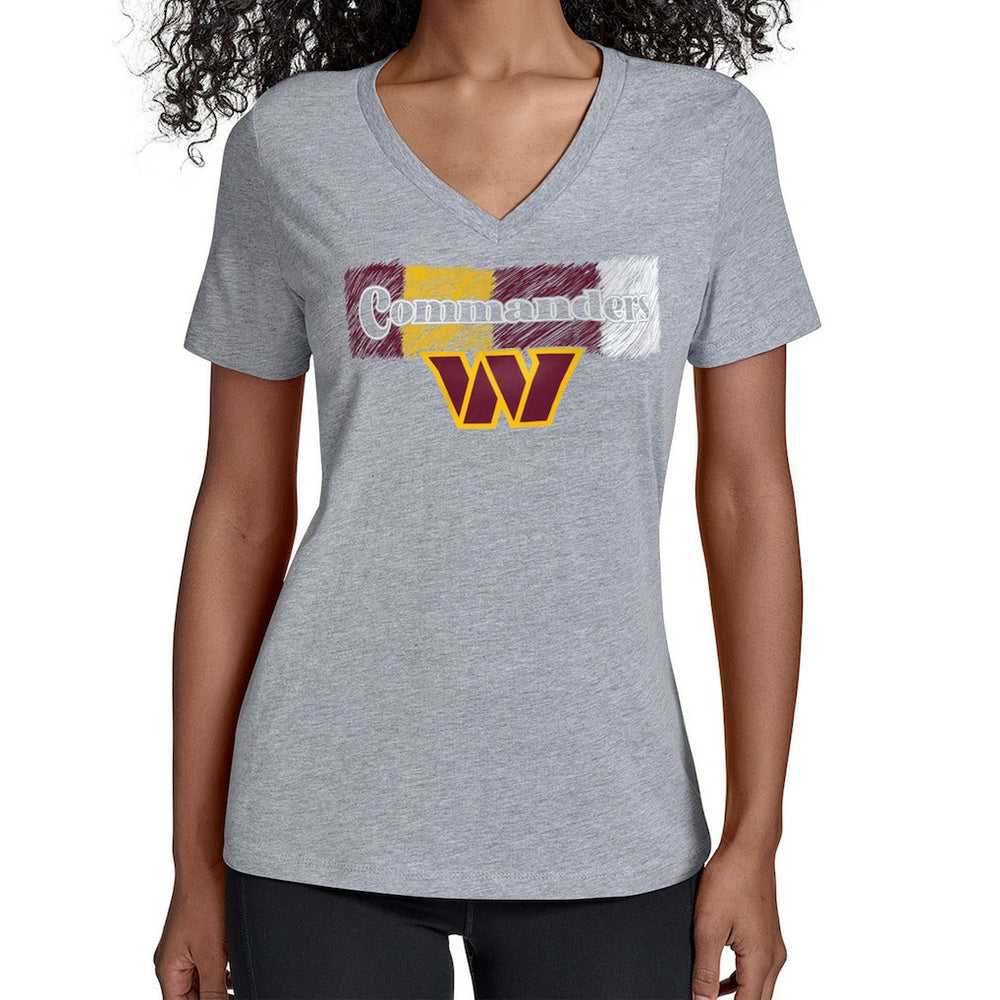 Starter Women's Color Shading V-Neck T-Shirt - Washington Commanders T-shirts