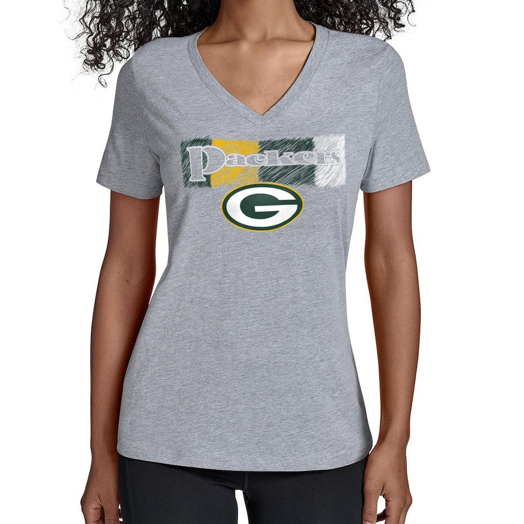 Starter Women's Color Shading V-Neck T-Shirt - Green Bay Packers T-shirts