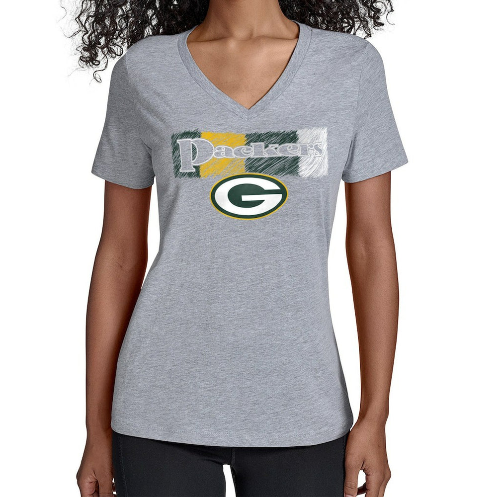 Starter Women's Color Shading V-Neck T-Shirt - Green Bay Packers T-shirts