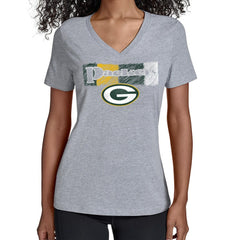 Starter Women's Color Shading V-Neck T-Shirt - Green Bay Packers T-shirts