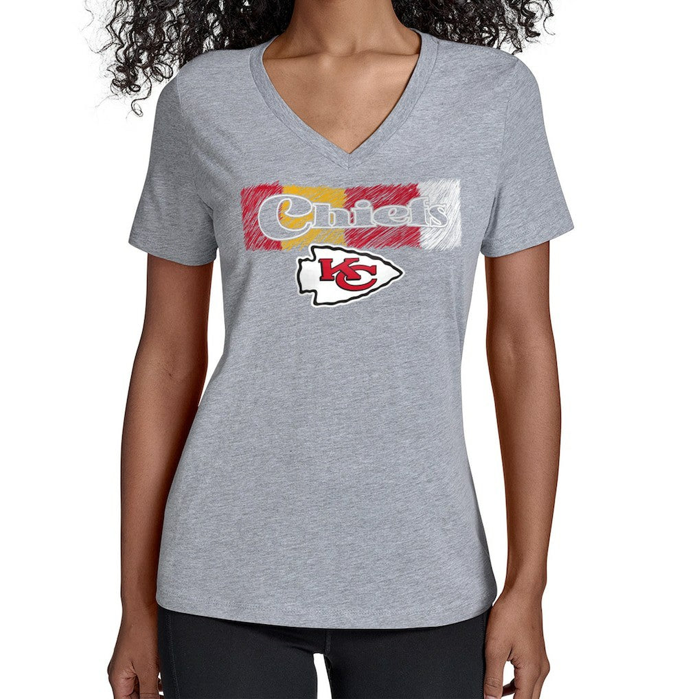 Starter Women's Color Shading V-Neck T-Shirt - Kansas City Chiefs T-shirts