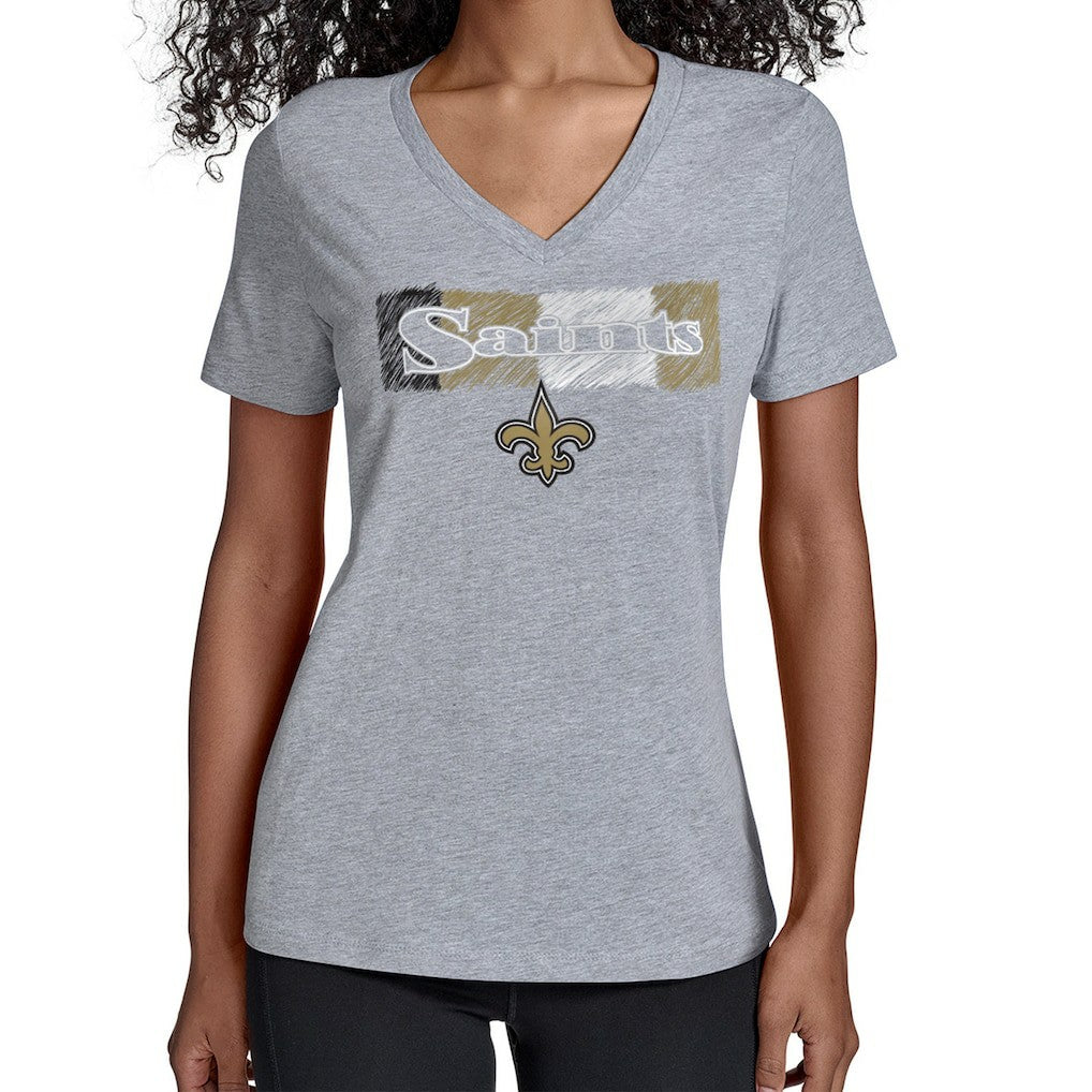 Starter Women's Color Shading V-Neck T-Shirt - New Orleans Saints T-shirts