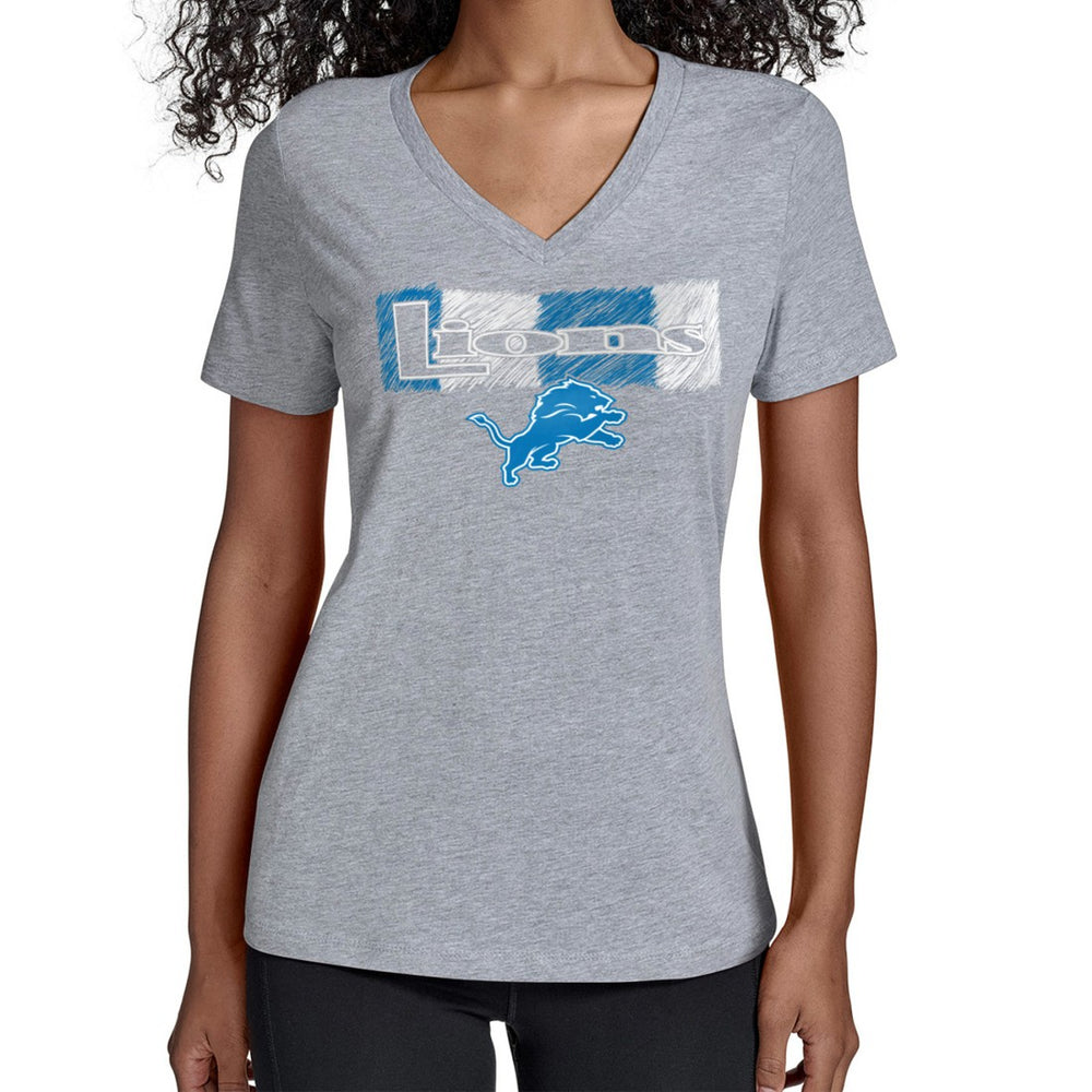 Starter Women's Color Shading V-Neck T-Shirt - Detroit Lions T-shirts