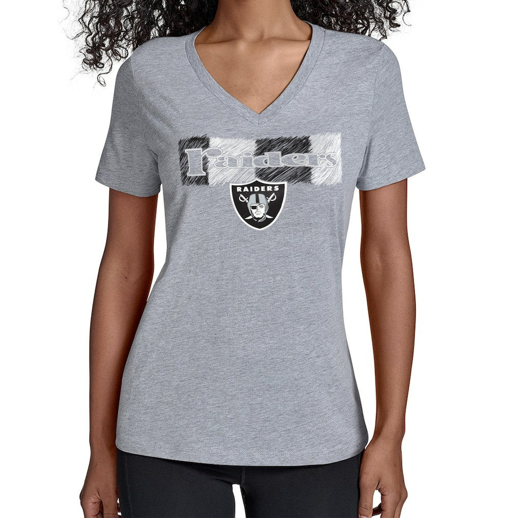 Starter Women's Color Shading V-Neck T-Shirt - Las Vegas Raiders T-shirts