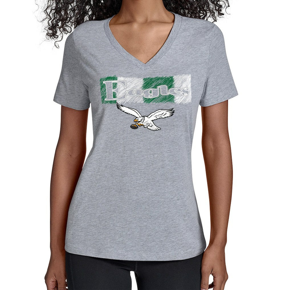 Starter Women's Color Shading V-Neck T-Shirt - Philadelphia Eagles T-shirts