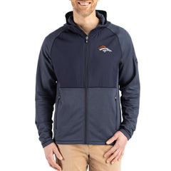 Cutter & Buck Peshastin Eco Fleece Recycled Raglan Full-Zip Tri-Blend Hybrid Jacket - Denver Broncos Jackets