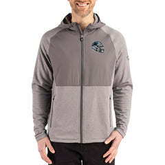 Cutter & Buck Peshastin Eco Fleece Recycled Raglan Full-Zip Tri-Blend Hybrid Jacket - Carolina Panthers Jackets
