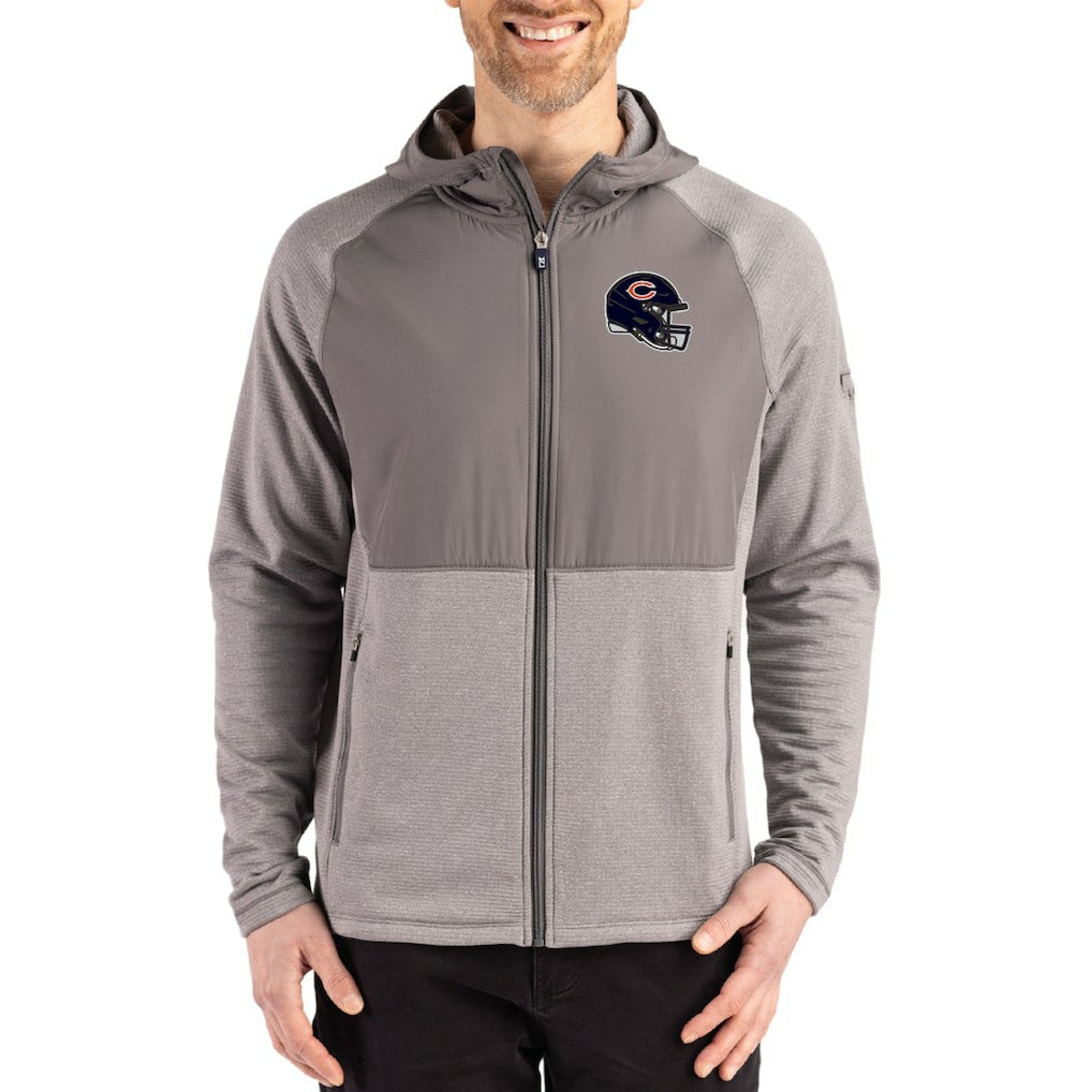 Cutter & Buck Peshastin Eco Fleece Recycled Raglan Full-Zip Tri-Blend Hybrid Jacket - Chicago Bears Jackets