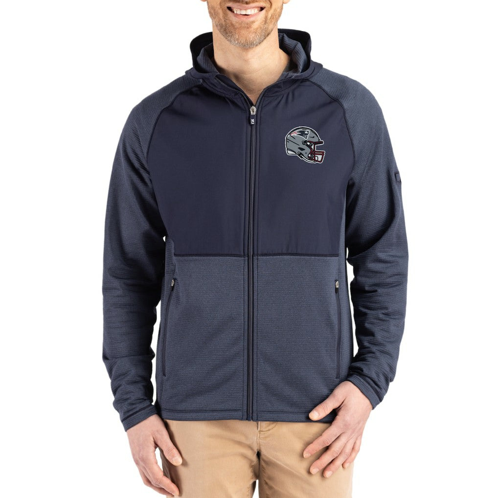 Cutter & Buck Peshastin Eco Fleece Recycled Raglan Full-Zip Tri-Blend Hybrid Jacket - New England Patriots Jackets