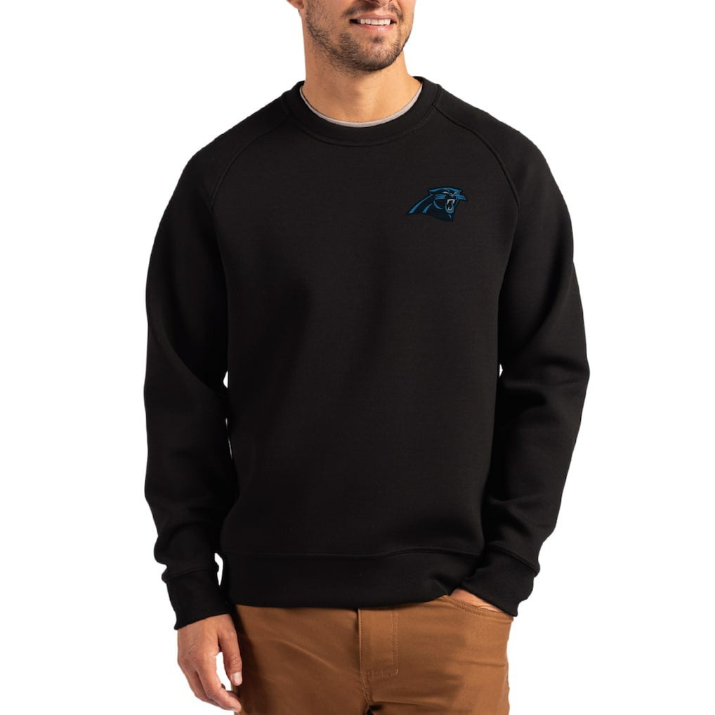 Cutter & Buck Primary Logo Roam Recycled Raglan Pullover Sweatshirt - Carolina Panthers Pullover