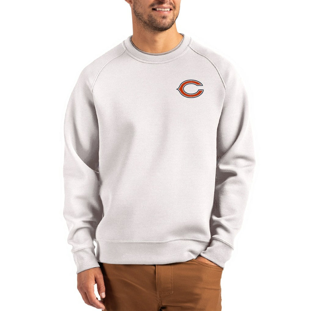 Cutter & Buck Team Logo Roam Recycled Raglan Pullover Sweatshirt - Chicago Bears Pullover
