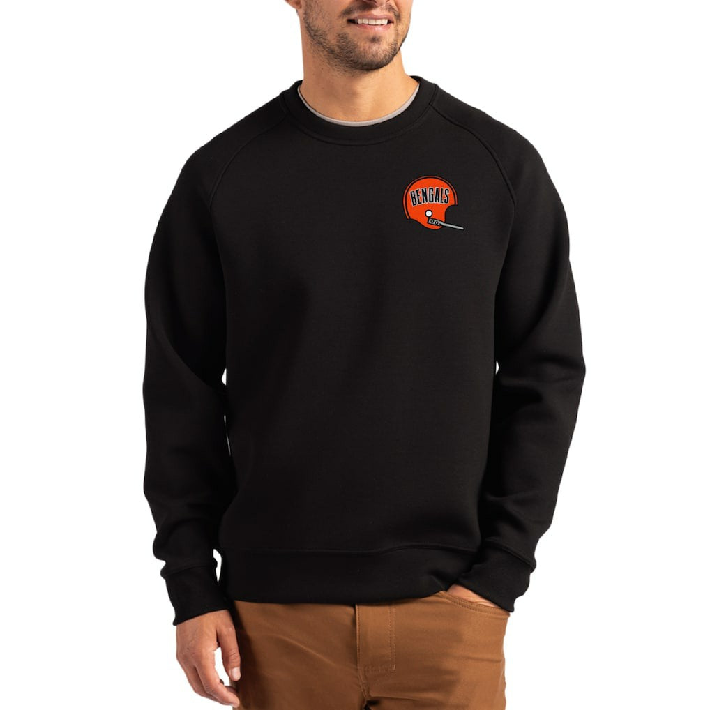 Cutter & Buck Throwback Roam Recycled Raglan Pullover Sweatshirt - Cincinnati Bengals Pullover
