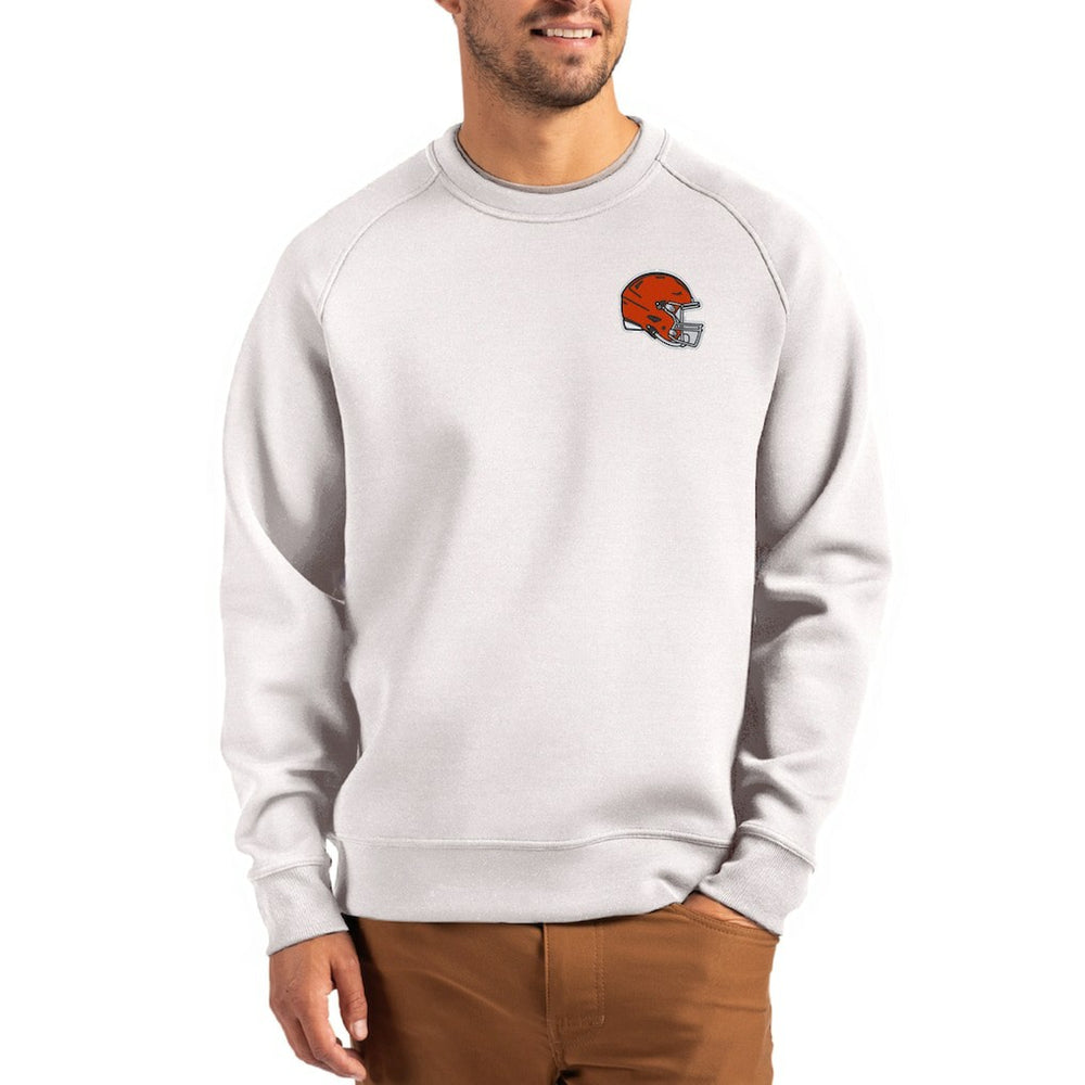 Cutter & Buck Helmet Roam Recycled Raglan Pullover Sweatshirt - Cleveland Browns Pullover