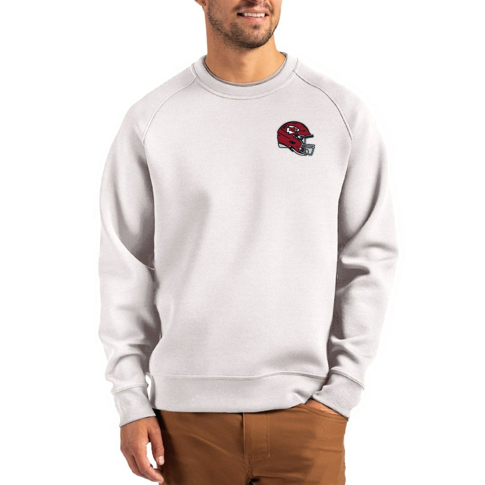 Cutter & Buck Helmet Roam Recycled Raglan Pullover Sweatshirt - Kansas City Chiefs Pullover