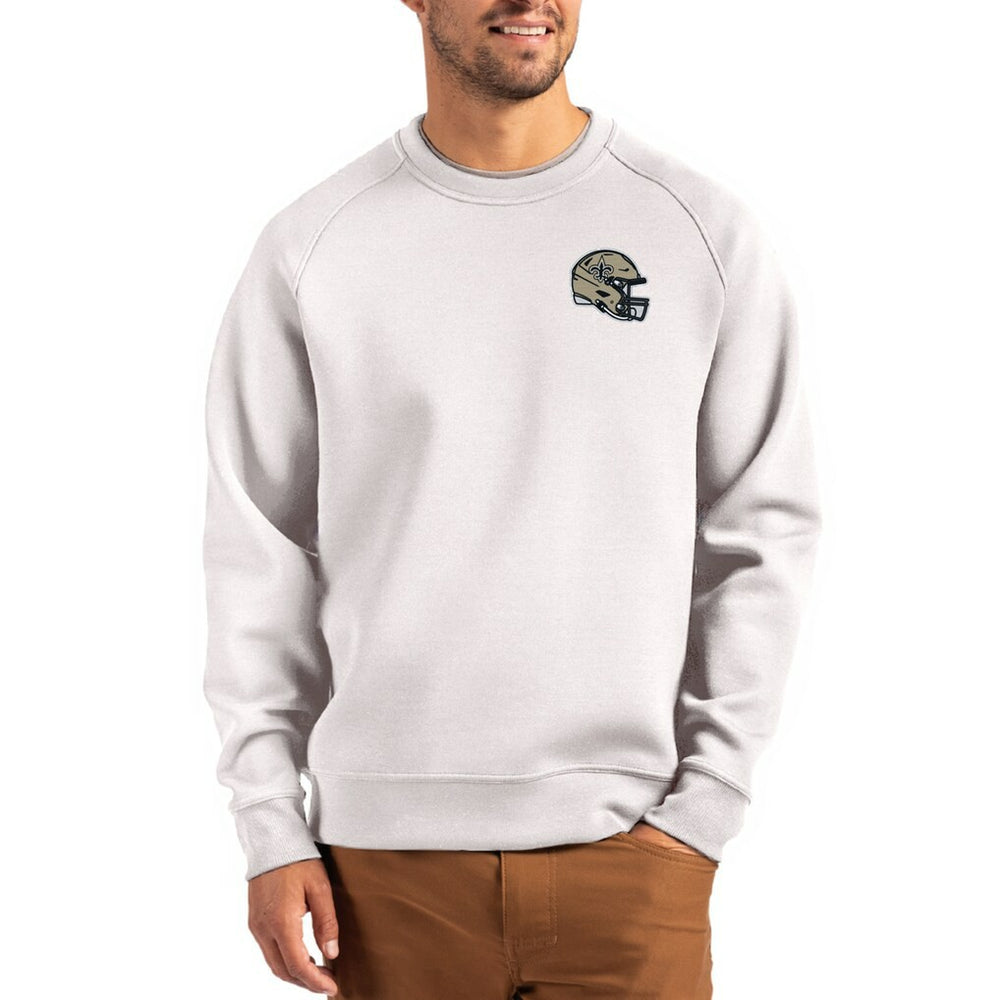 Cutter & Buck Helmet Roam Recycled Raglan Pullover Sweatshirt - New Orleans Saints Pullover