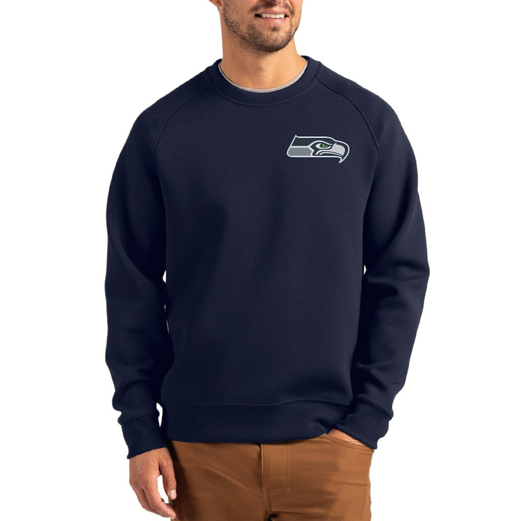 Cutter & Buck Primary Logo Roam Recycled Raglan Pullover Sweatshirt - Seattle Seahawks Pullover