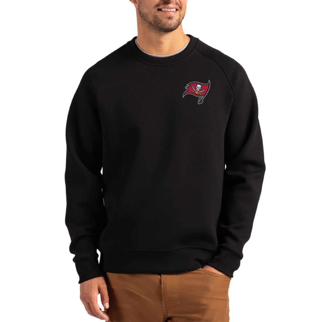 Cutter & Buck Primary Logo Roam Recycled Raglan Pullover Sweatshirt - Tampa Bay Buccaneers Pullover