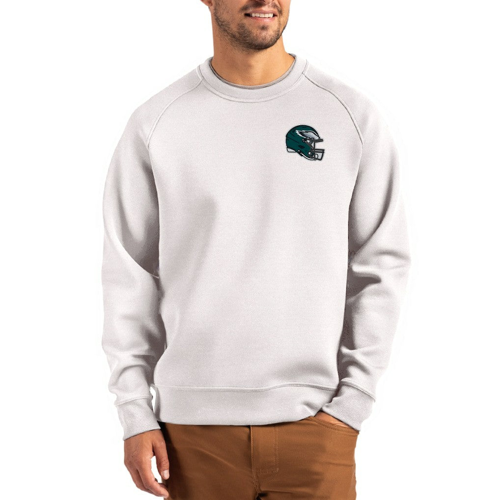 Cutter & Buck Helmet Roam Recycled Raglan Pullover Sweatshirt - Philadelphia Eagles Pullover