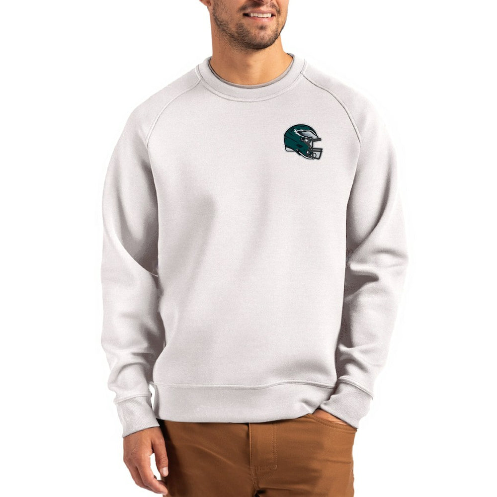 Cutter & Buck Helmet Roam Recycled Raglan Pullover Sweatshirt - Philadelphia Eagles Pullover