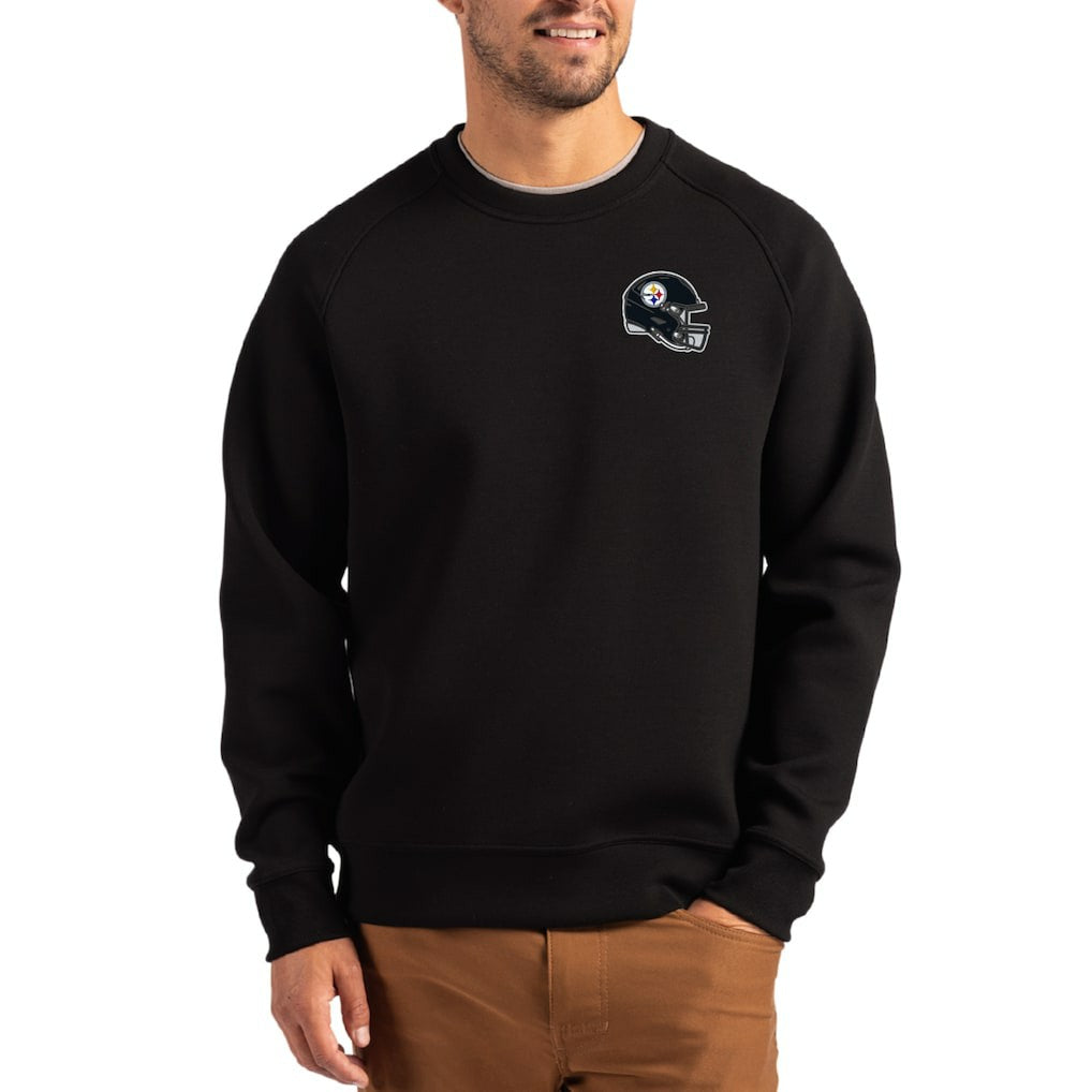 Cutter & Buck Helmet Roam Recycled Raglan Pullover Sweatshirt - Pittsburgh Steelers Pullover