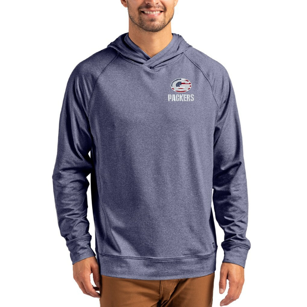 Cutter & Buck Adapt Americana Knit Recycled Raglan Pullover Hoodie - Green Bay Packers Hoodies
