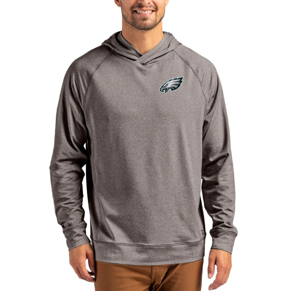 Cutter & Buck Adapt Knit Recycled Raglan Pullover Hoodie - Philadelphia Eagles Hoodies