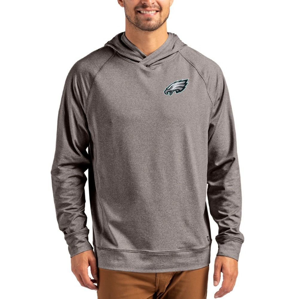 Cutter & Buck Adapt Knit Recycled Raglan Pullover Hoodie - Philadelphia Eagles Hoodies