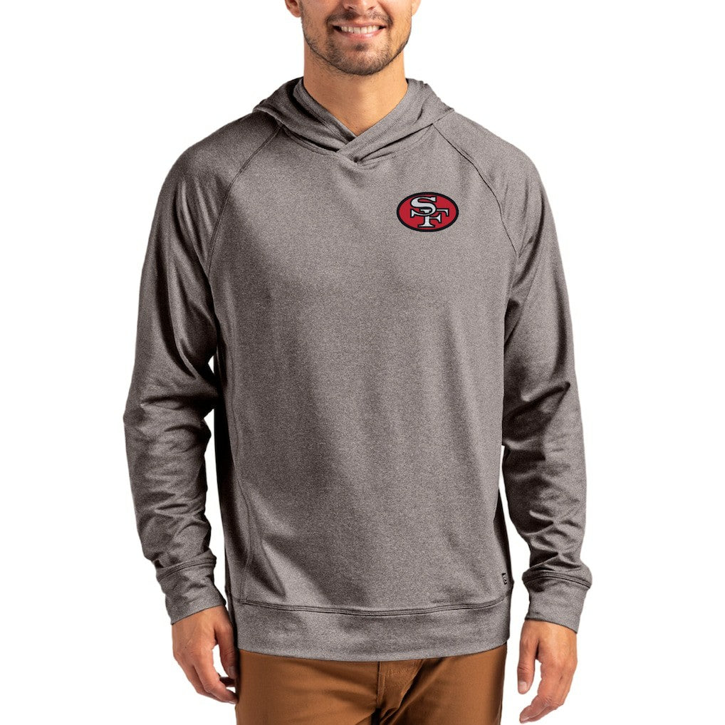 Cutter & Buck Adapt Historic Knit Recycled Raglan Pullover Hoodie - San Francisco 49ers Hoodies