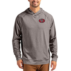 Cutter & Buck Adapt Historic Knit Recycled Raglan Pullover Hoodie - San Francisco 49ers Hoodies