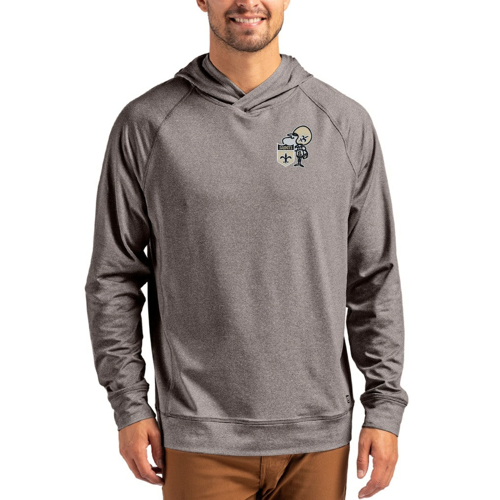 Cutter & Buck Adapt Historic Knit Recycled Raglan Pullover Hoodie - New Orleans Saints Hoodies