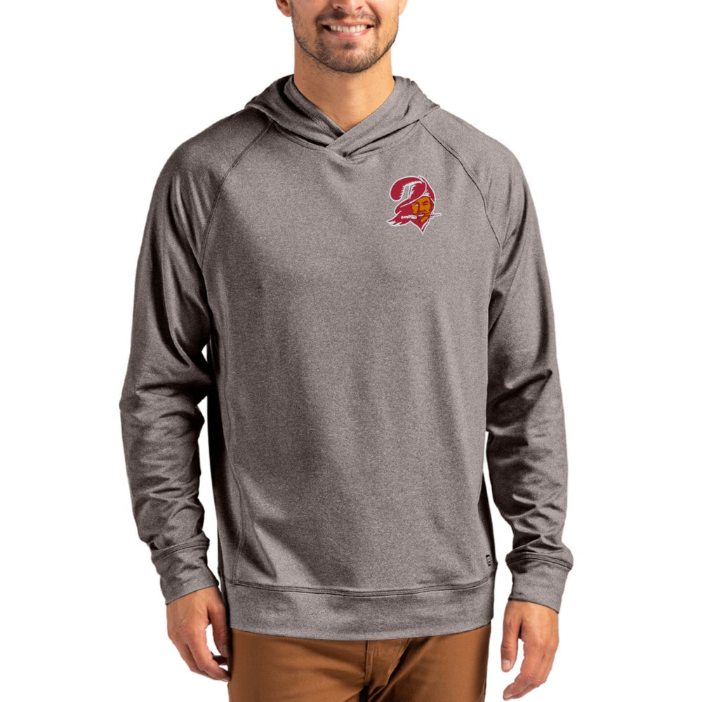 Cutter & Buck Adapt Historic Knit Recycled Raglan Pullover Hoodie - Tampa Bay Buccaneers Hoodies