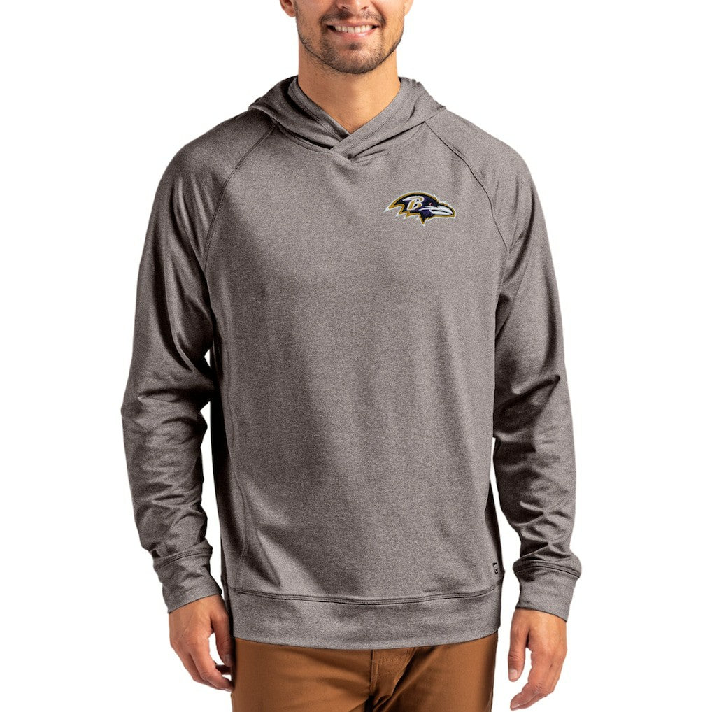 Cutter & Buck Adapt Knit Recycled Raglan Pullover Hoodie - Baltimore Ravens Hoodies