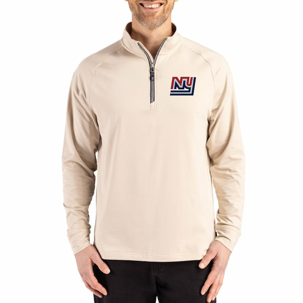 Cutter & Buck Throwback Logo Adapt Eco Knit Stretch Recycled Quarter-Zip Pullover - New York Giants Pullover