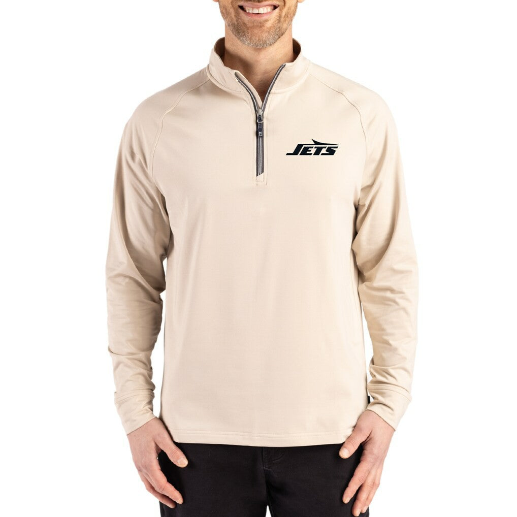 Cutter & Buck Adapt Eco Knit Stretch Recycled Quarter-Zip Pullover - New York Jets Pullover