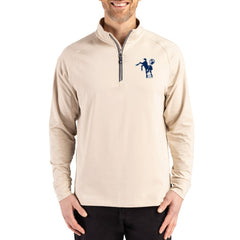 Cutter & Buck Throwback Logo Adapt Eco Knit Stretch Recycled Quarter-Zip Pullover - Indianapolis Colts Pullover