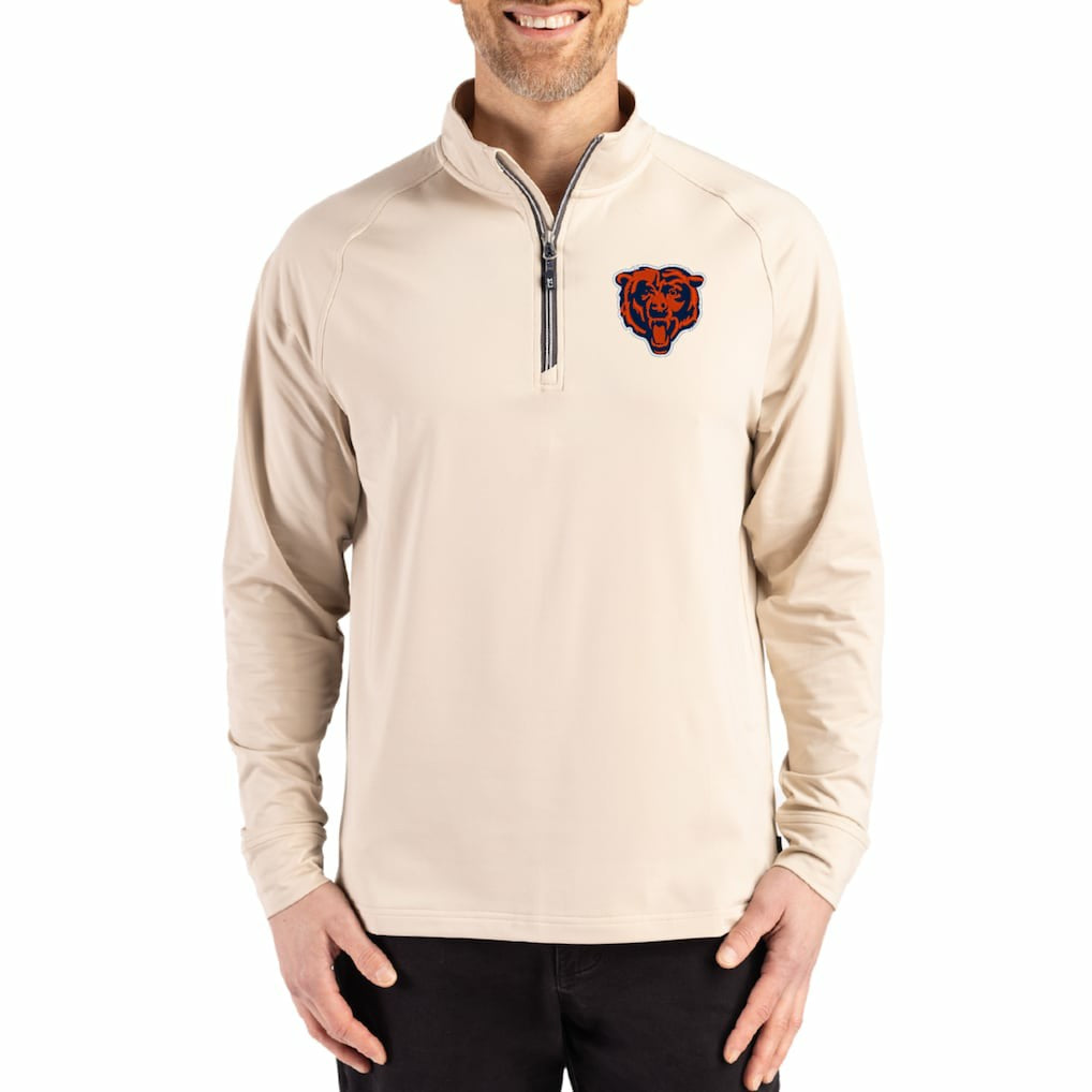 Cutter & Buck Adapt Eco Knit Stretch Recycled Quarter-Zip Pullover - Chicago Bears Pullover