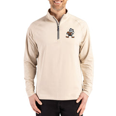 Cutter & Buck Throwback Logo Adapt Eco Knit Stretch Recycled Quarter-Zip Pullover - Cleveland Browns Pullover