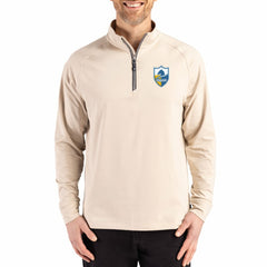 Cutter & Buck Throwback Logo Adapt Eco Knit Stretch Recycled Quarter-Zip Pullover - Los Angeles Chargers Pullover